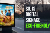 A Digital Signage About An Adeventurous Film On The Highway - Representing Eco-Friendly Signage Concept.