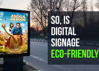 A Digital Signage About An Adeventurous Film On The Highway - Representing Eco-Friendly Signage Concept.