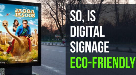 A Digital Signage About An Adeventurous Film On The Highway - Representing Eco-Friendly Signage Concept.